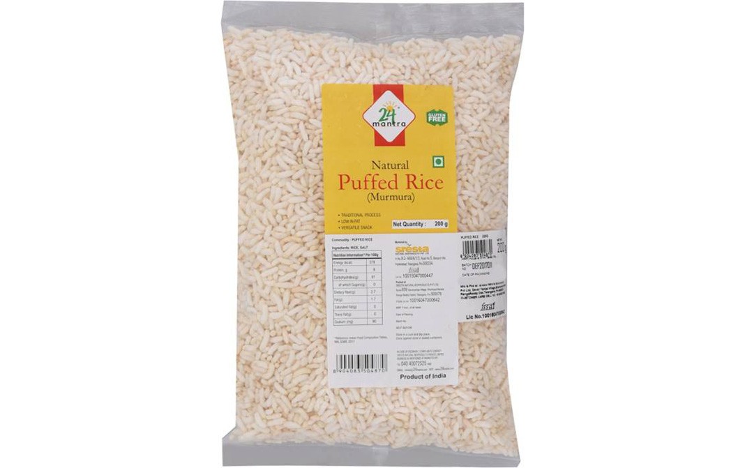 24 Mantra Natural Puffed Rice (Murmura)   Pack  200 grams